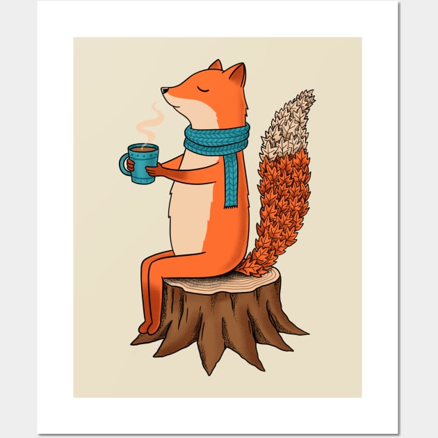 Fox and coffee Wall Art by coffeeman